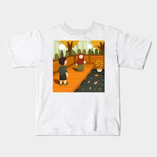 Kids on fish pond Kids T-Shirt